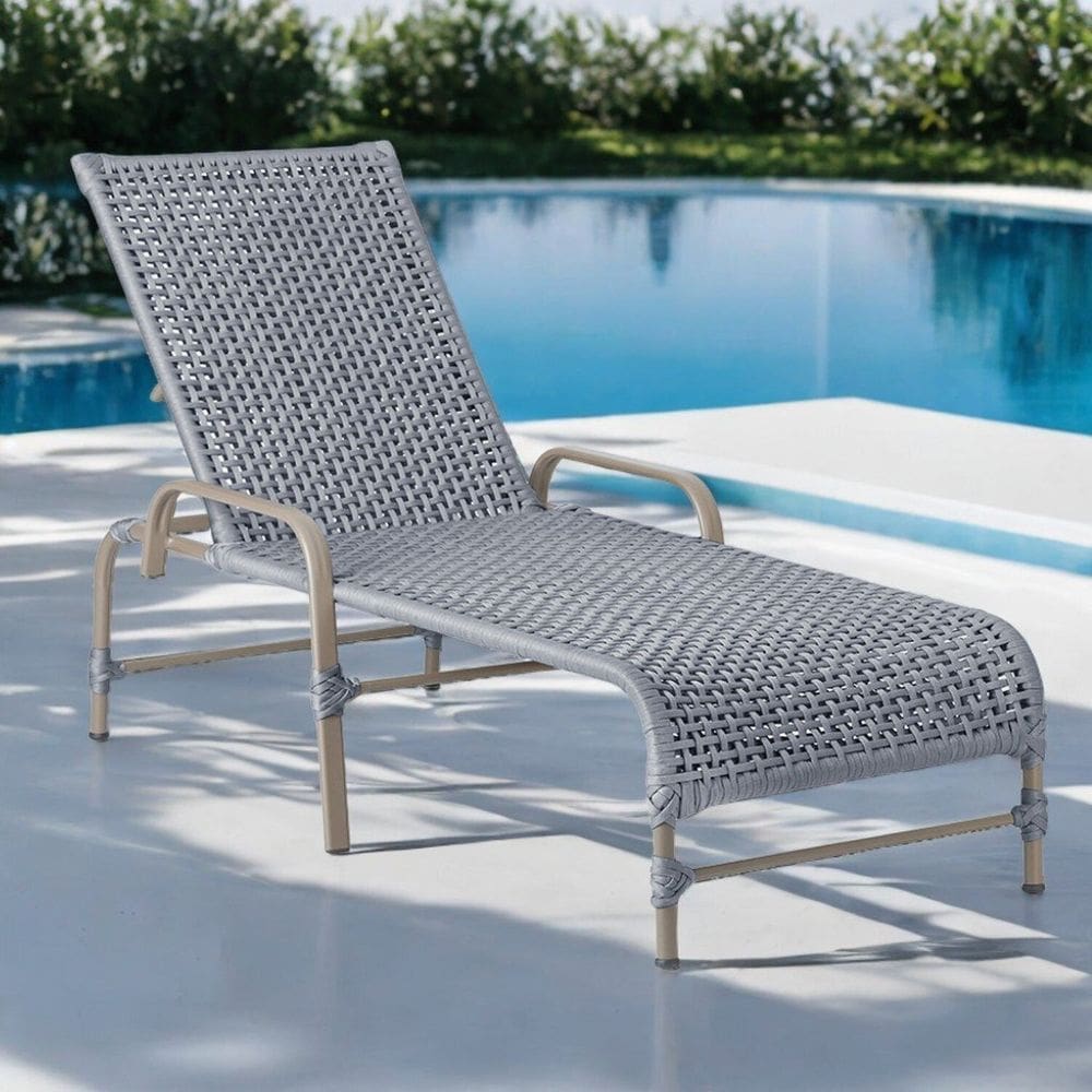 Espreguiçadeira Corda Náutica em Alumínio para Piscina Edícula Catar