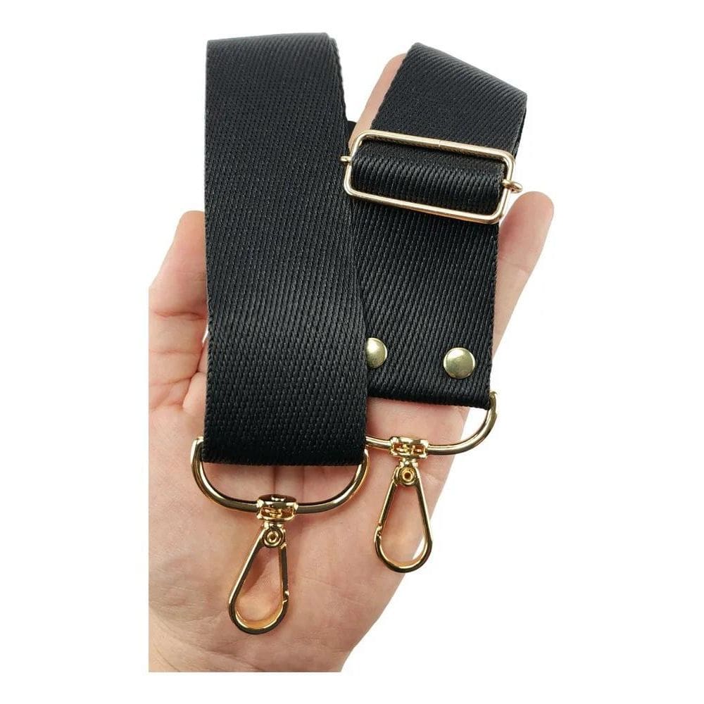 2X Alça Chic 4Cm Preta Poliéster Transversal Para Bolsa