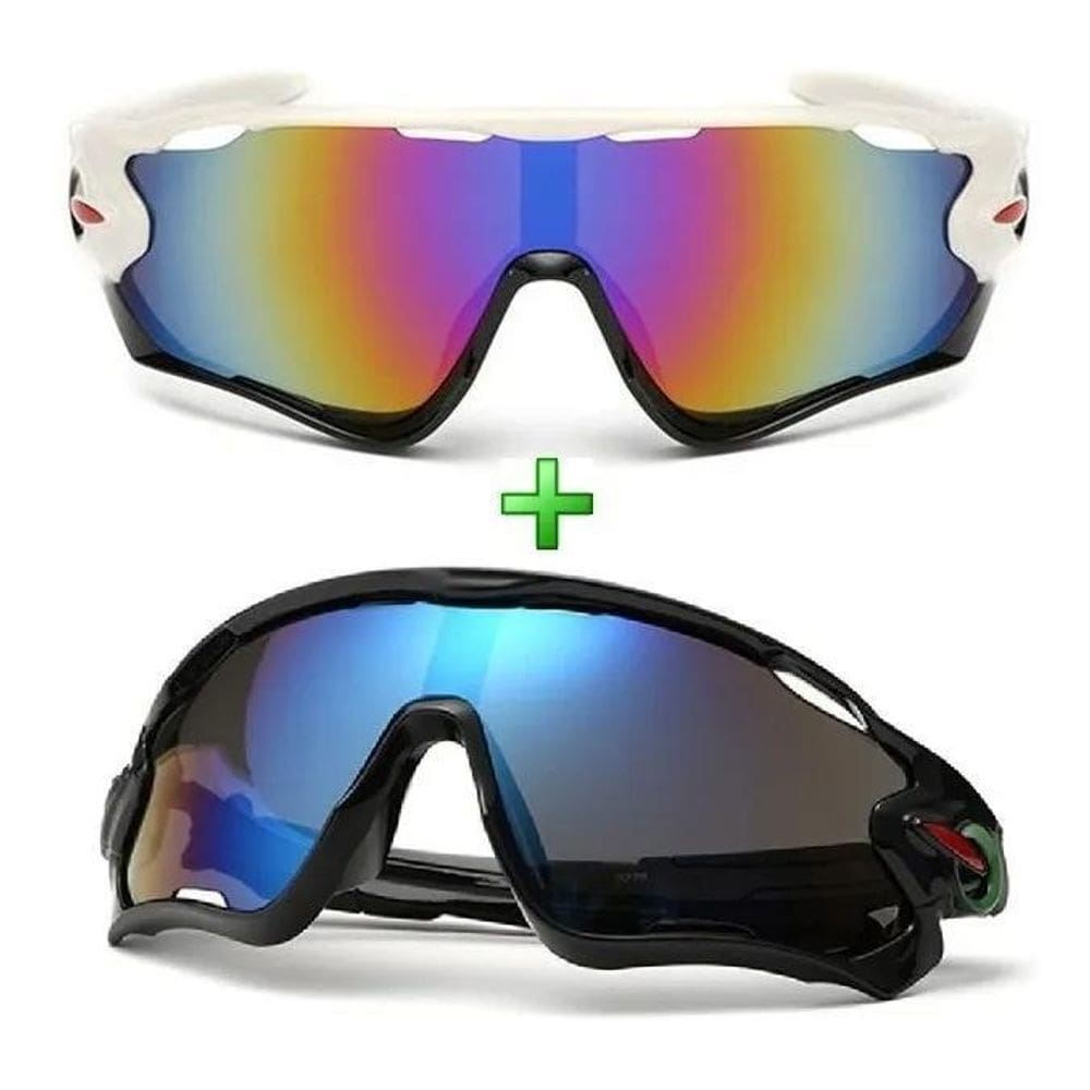 2X Óculos Bike Ciclismo Esportivo Corrida Uv400 Kit 2 Unidad