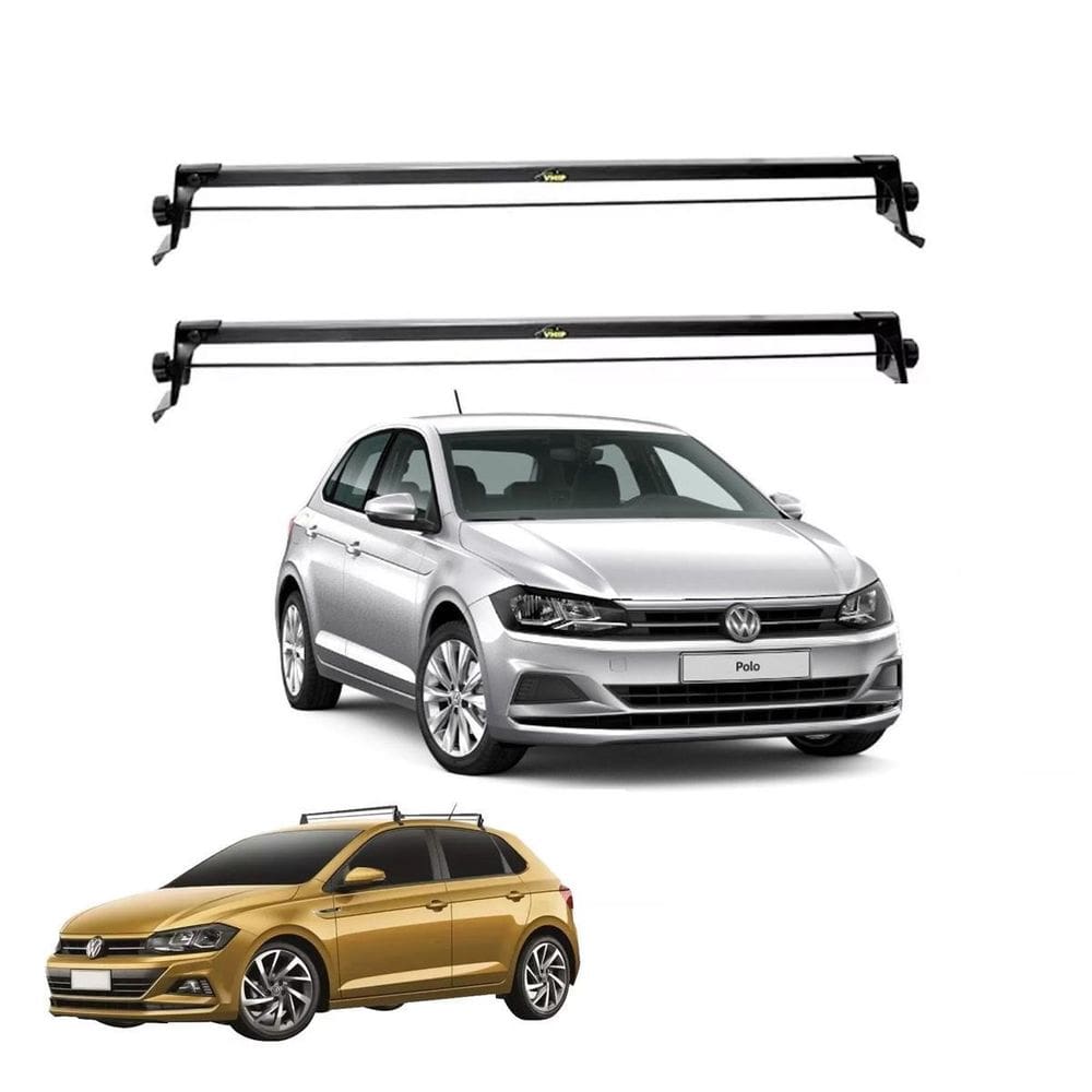 Rack Teto Vw Polo 2018 A 2024 Fixado Entre Portas Preto