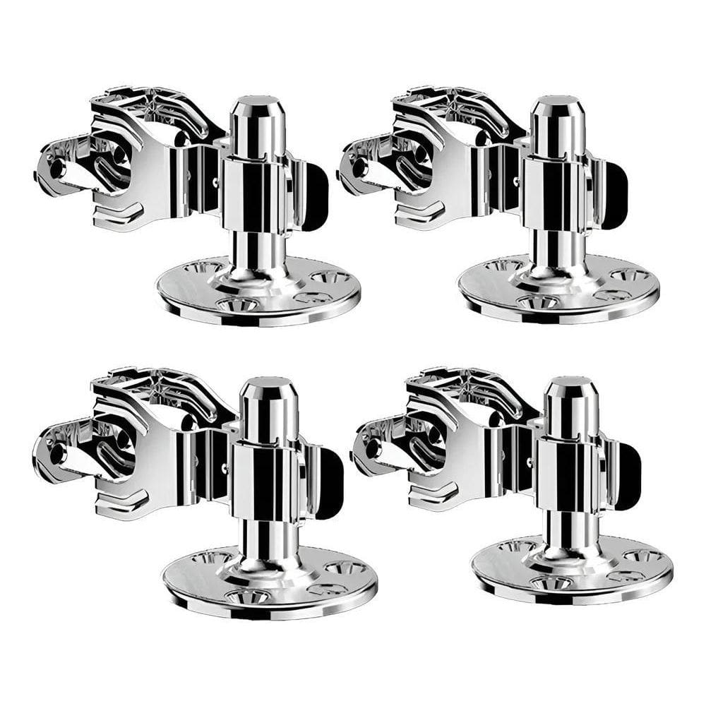 2X Kit 4 Trava De Piso Fixador Porta Metálico Cromado Sopran