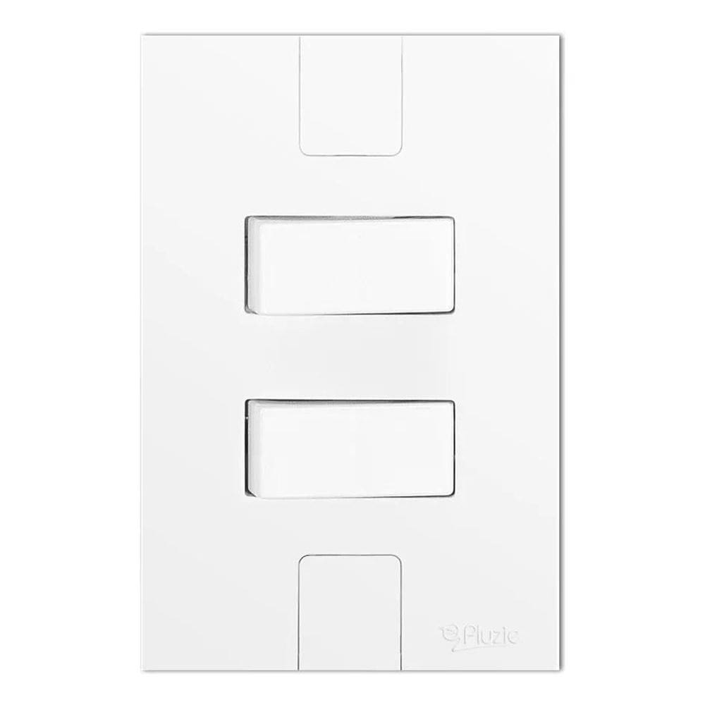 2X Interruptor Duplo Apagador Pluzie Modular - 2 Teclas Simp