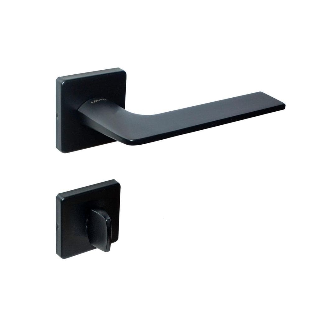 Fechadura Banheiro Imab Malba Roseta Quadrada Preta 55Mm