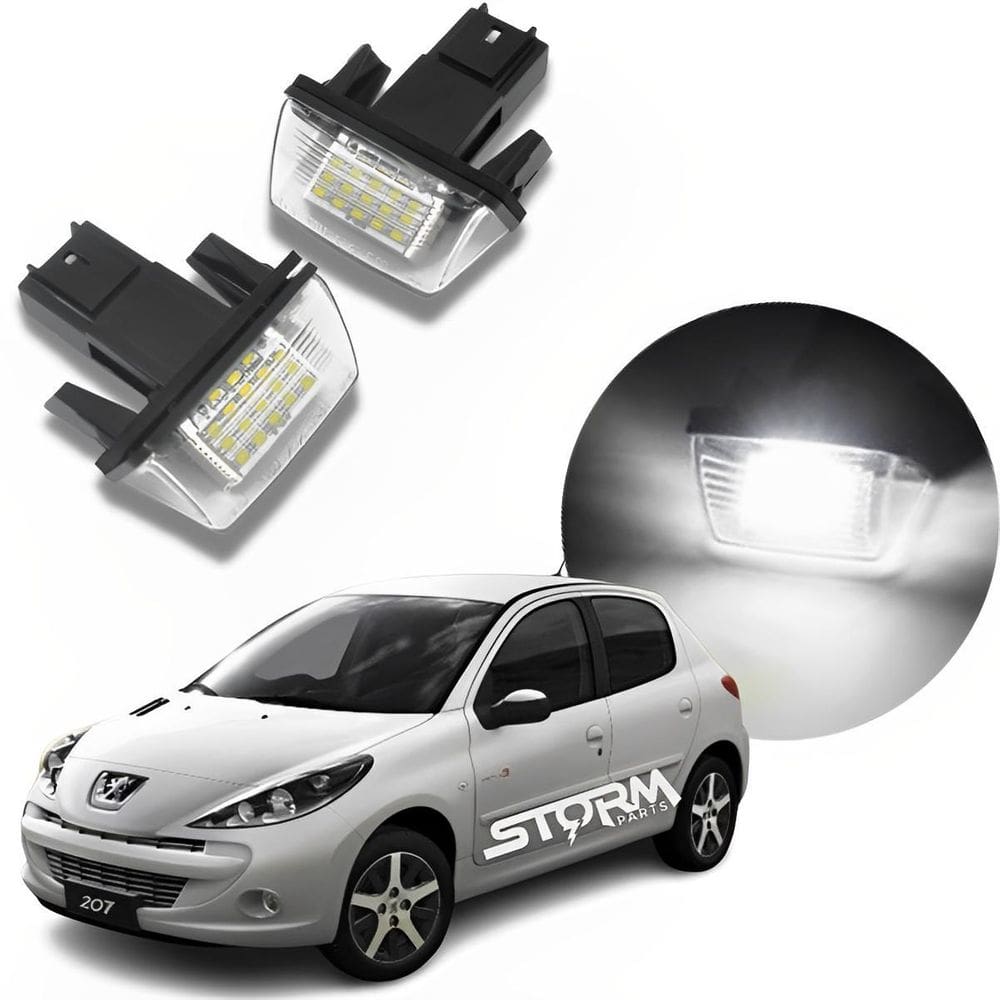 Par Kit 2 Luz De Placa Super Led Lanterna Para Peugeot 207