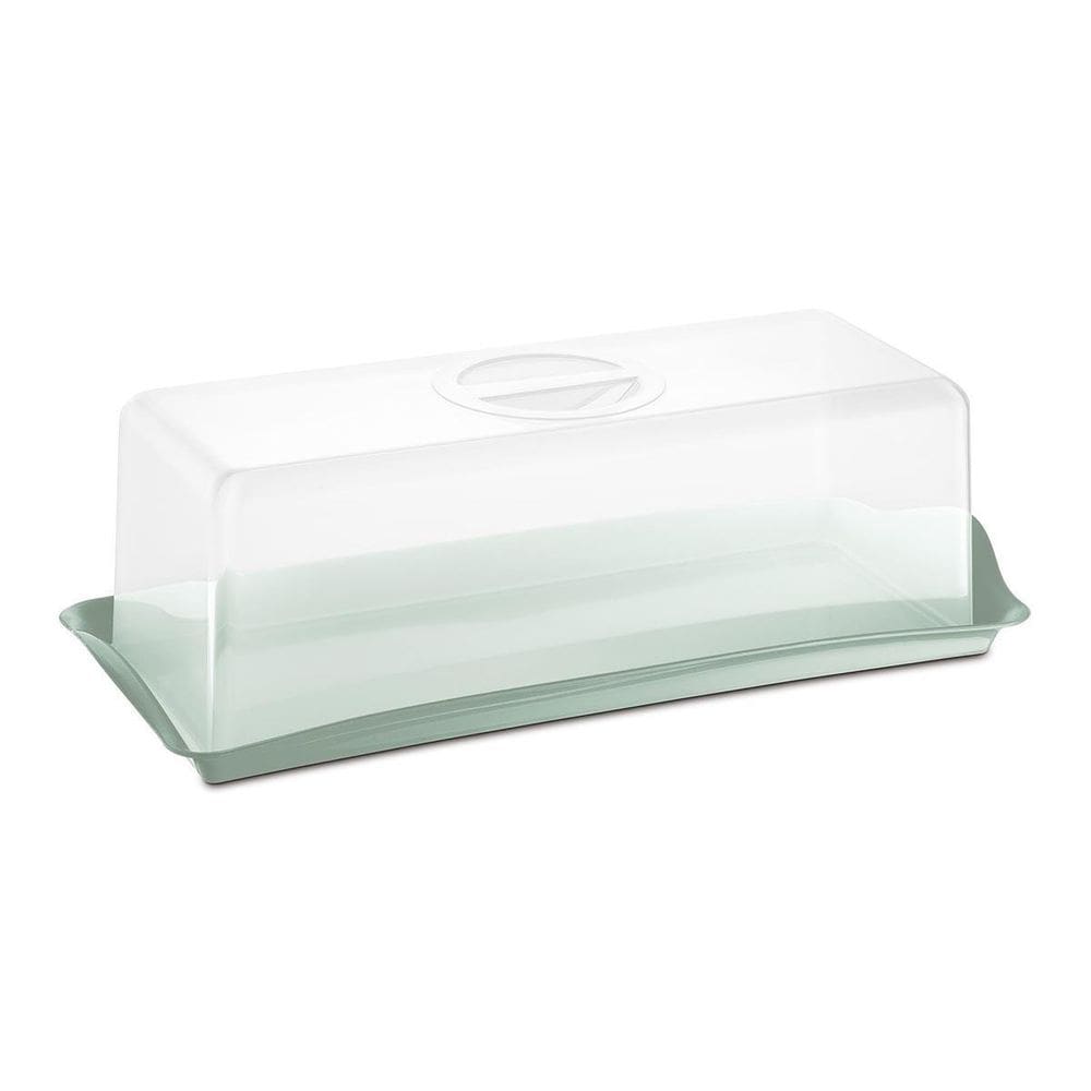 Porta Pão Tampa Transparente Armazena E Conserva Uz Verde
