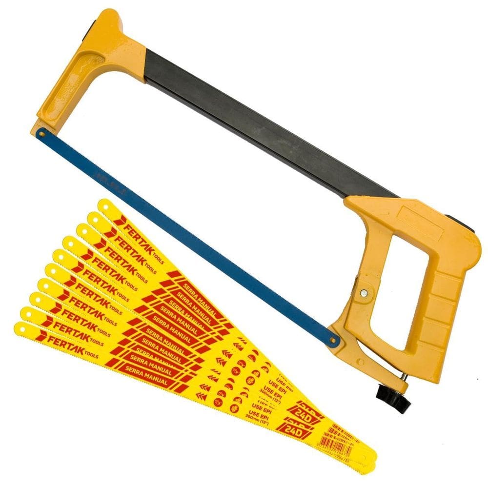 Arco De Serra Profissional Ajustável 12 Pol + 10 Lâminas Aço