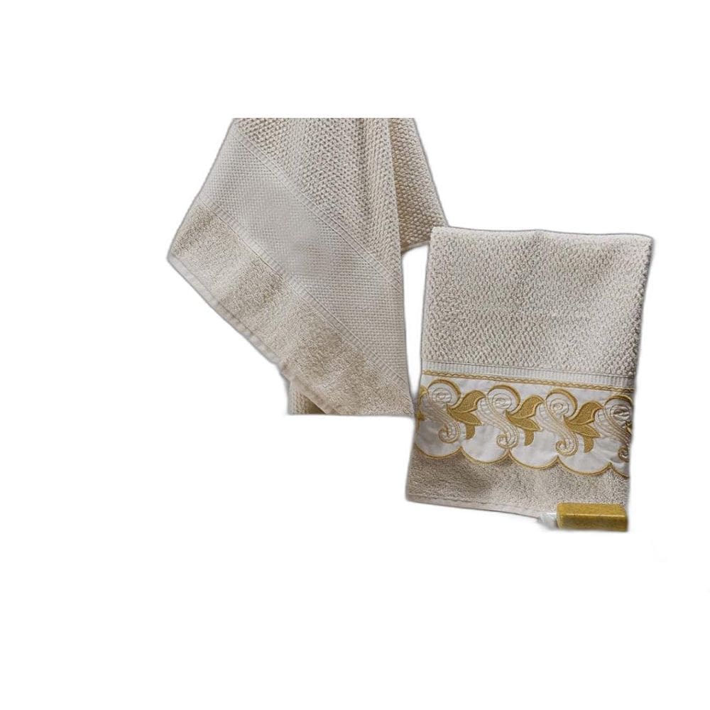Jogo Banho Noblesse Luxo Bordado 05 Peças Palha Bordado