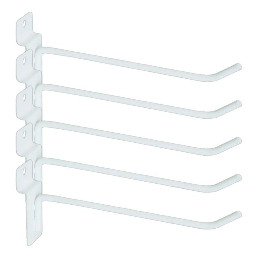 2X Kit 20 Gancho Para Painel Canaletado Cor Branco 20Cm Mfl