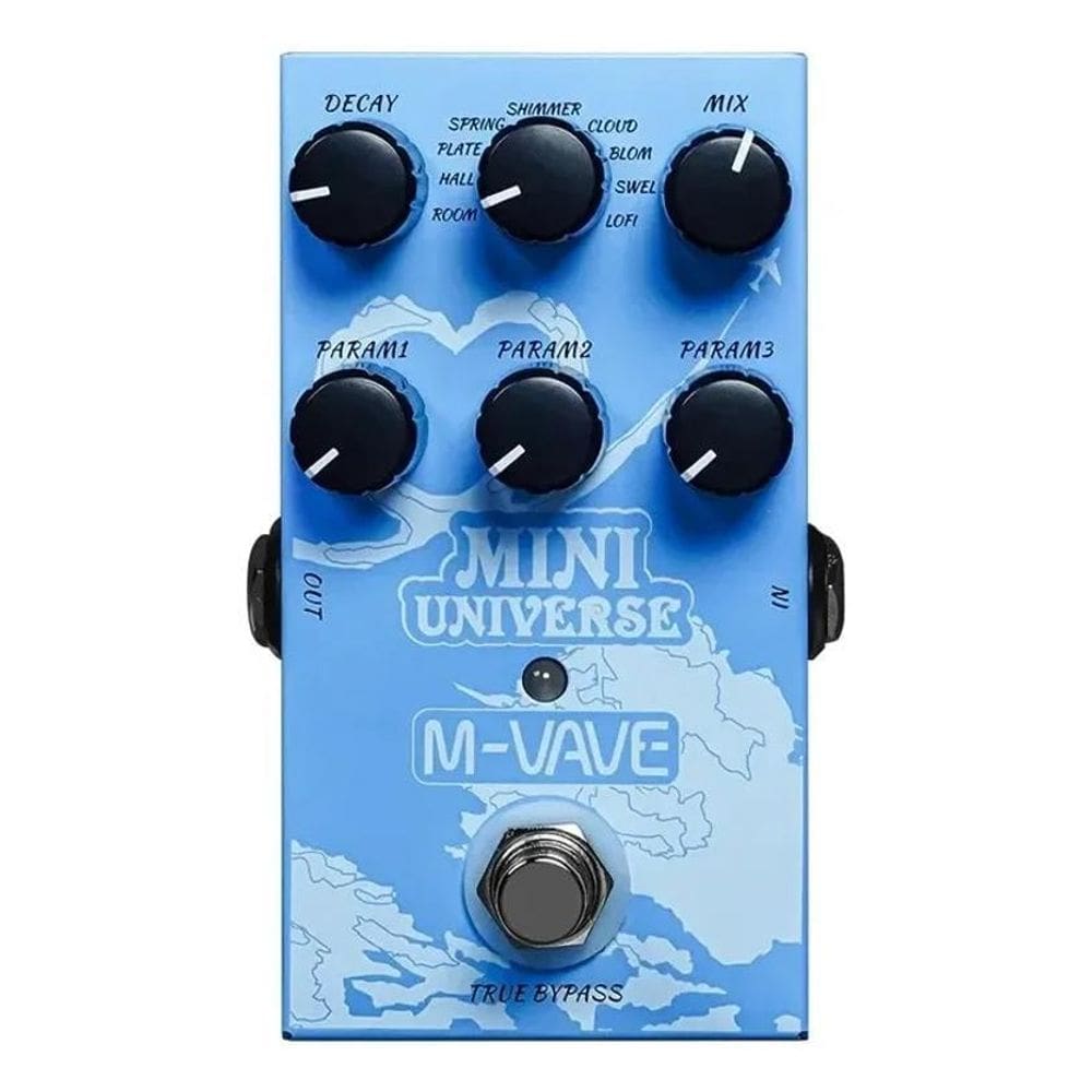 2X Pedal De Efeito M-Vave Reverb Mini Universe Vave974 Azul-