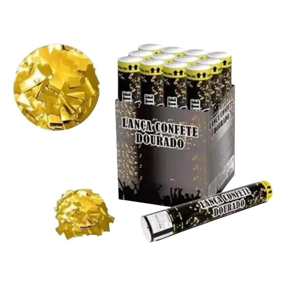 2X Lança Confete Estrela Dourada 1Uni Partiufesta Rizzo