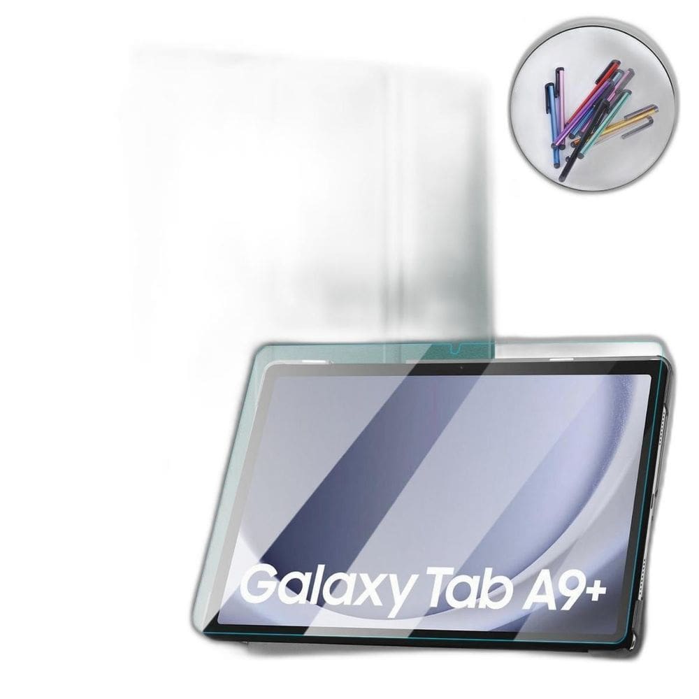 Capa Couro + Película + Caneta Para Tablet Samsung A9+ X210