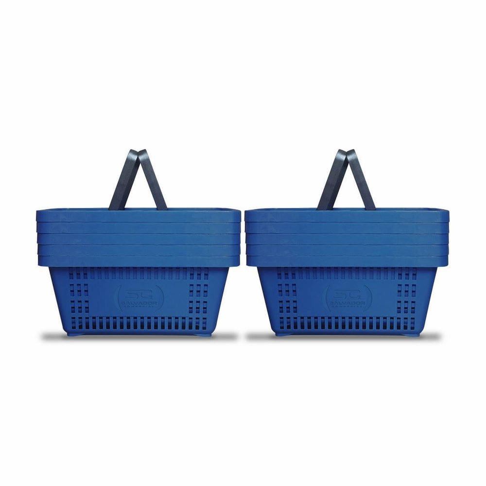 Kit 10 Cestos Compras Plástica 16 Litros Azul Supermercado