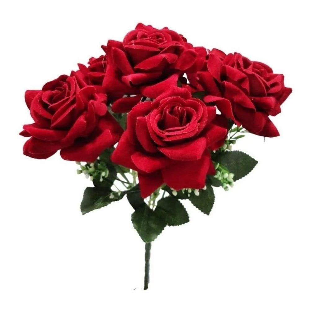 2X Buquê De Flores Rosas Artificiais Decoração Casamento Fes