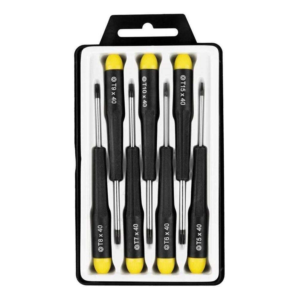 Chave Torx Precisão 7 Peças T5 A T10 - Eda 8Nh Cor Preto