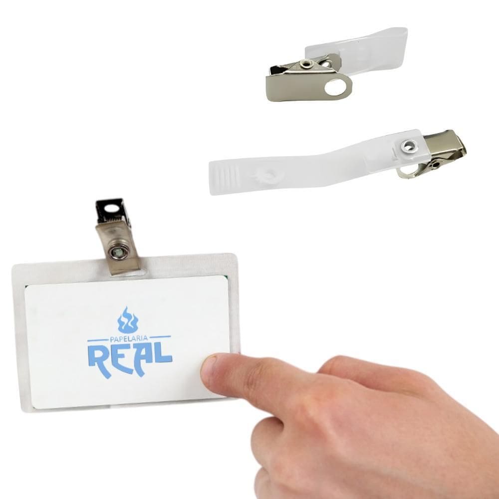 Clip Removível Metal 25Mm Cristal Para Crachá Acp
