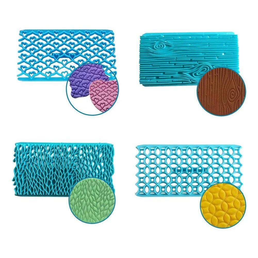 2X Kit Marcador Texturizador Biscuit Pasta Americana 4 Model