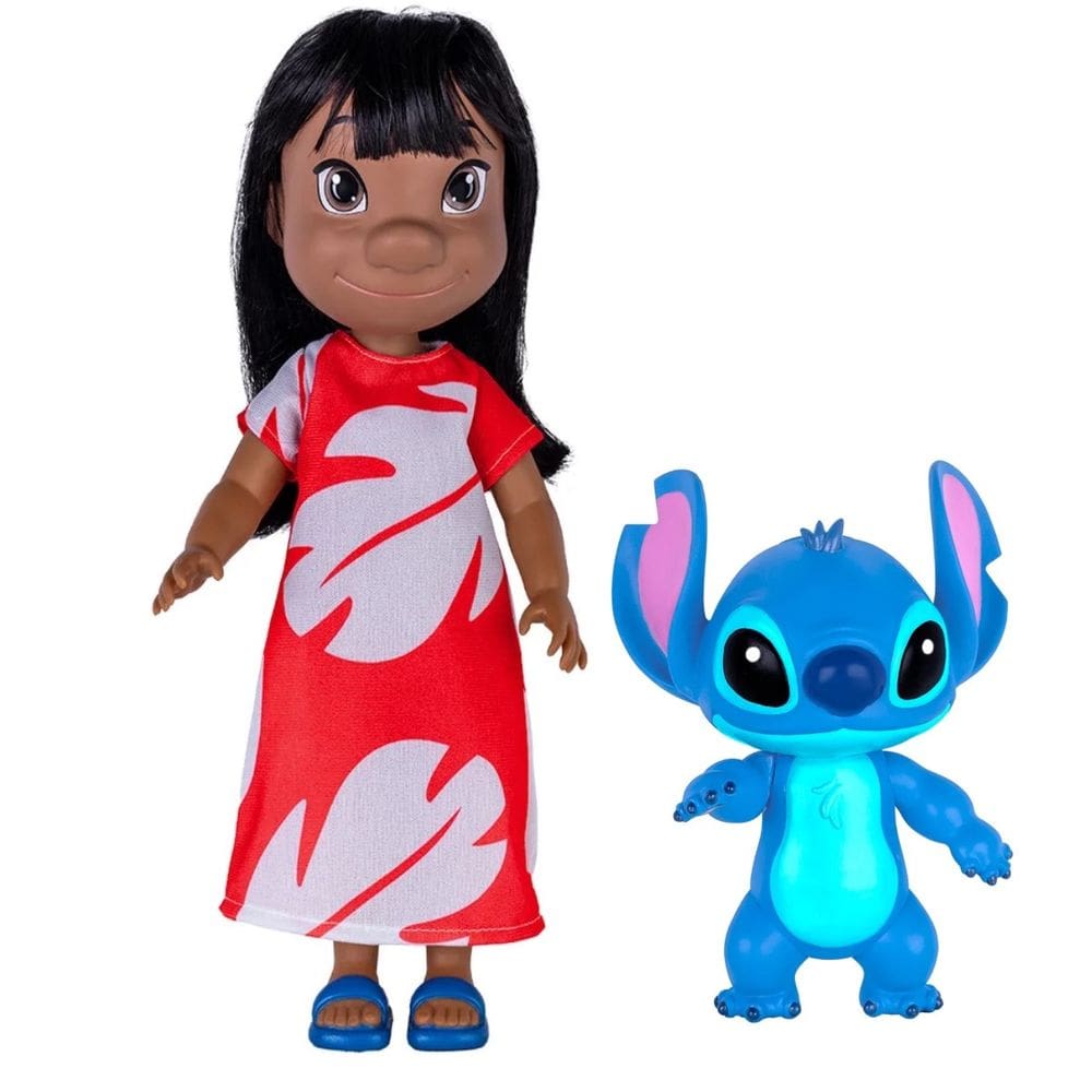 Boneca Lilo 38cm + Stitch Articulado Filme Disney Cotiplás