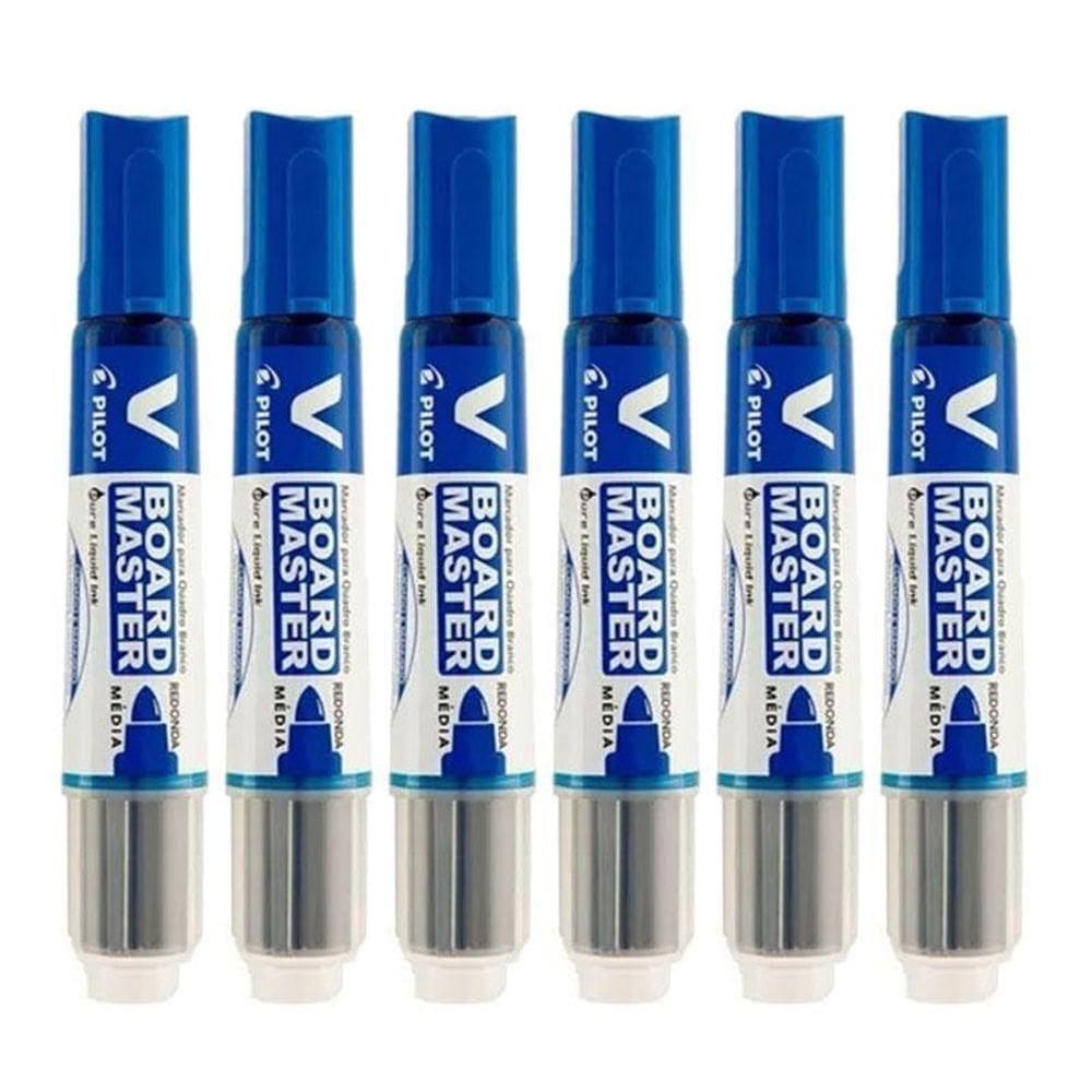 Pincel Para Quadro Branco Recarregável Board Master Azul 6 Unidades - Pilot