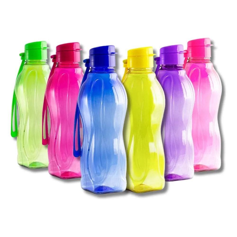 2X Kit 6 Garrafas Squeeze Colorida Água Para Treino 600 Ml
