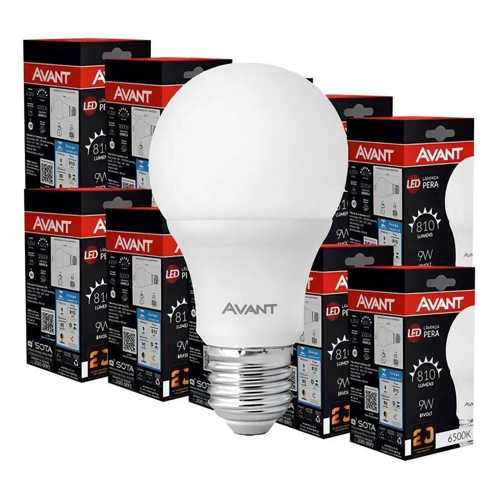 2X Kit 10 Lâmpada Led 9W Bulbo E27 6500K Branco Frio Casa Le