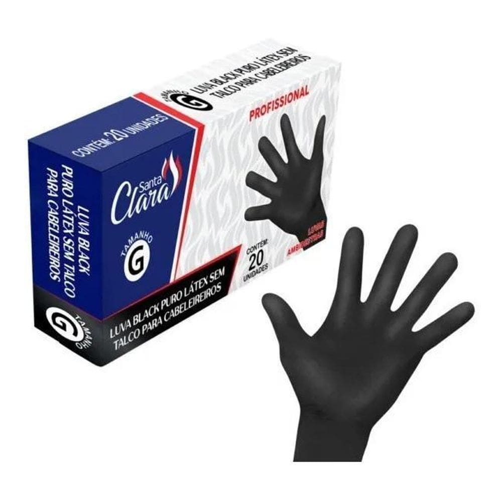Luva De Latex Preta Maxiblack Caixa Com 20 Unidades