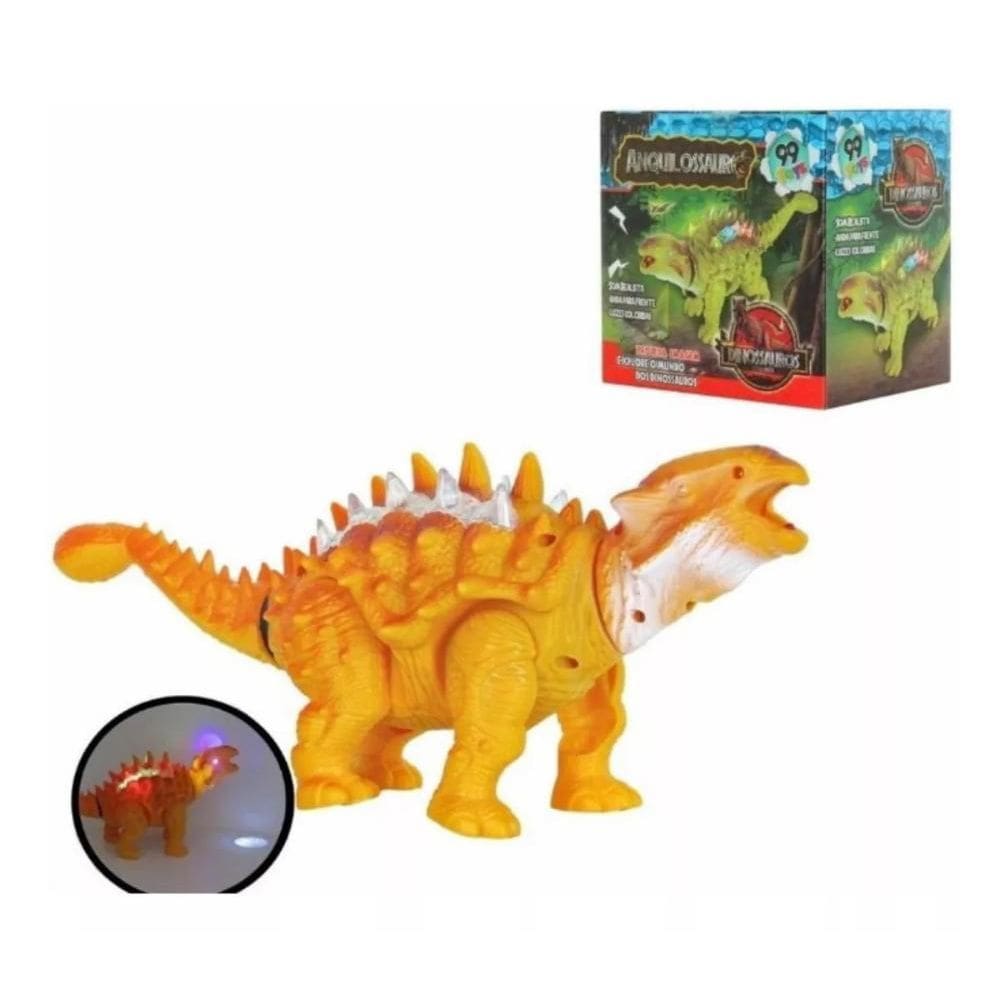 Robô Dinossauro Anquilossauro Som Luz E Movimento Infantil
