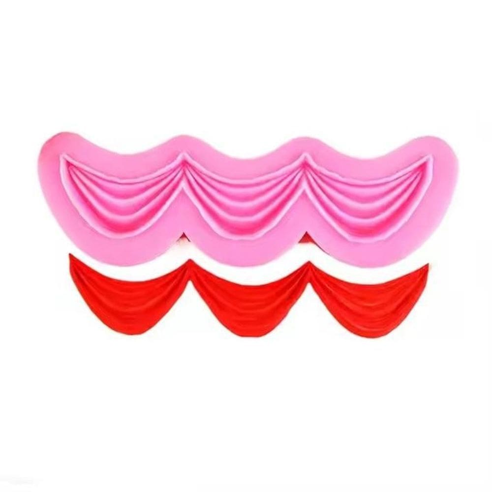 Molde Silicone Renda Pano Drape Tecido Drapeado Enfeite Bolo