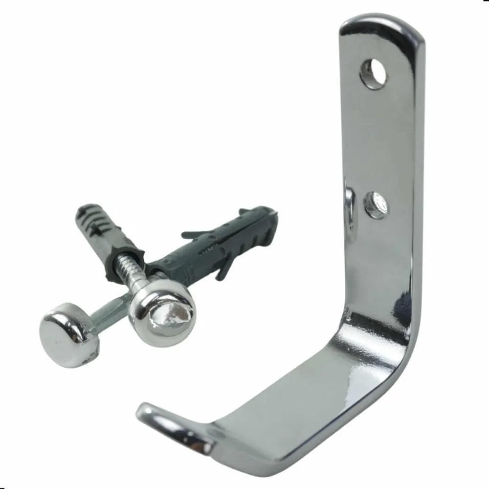 2X Cabide Gancho De Parede Para Banheiro Alto Brilho Cor Pra