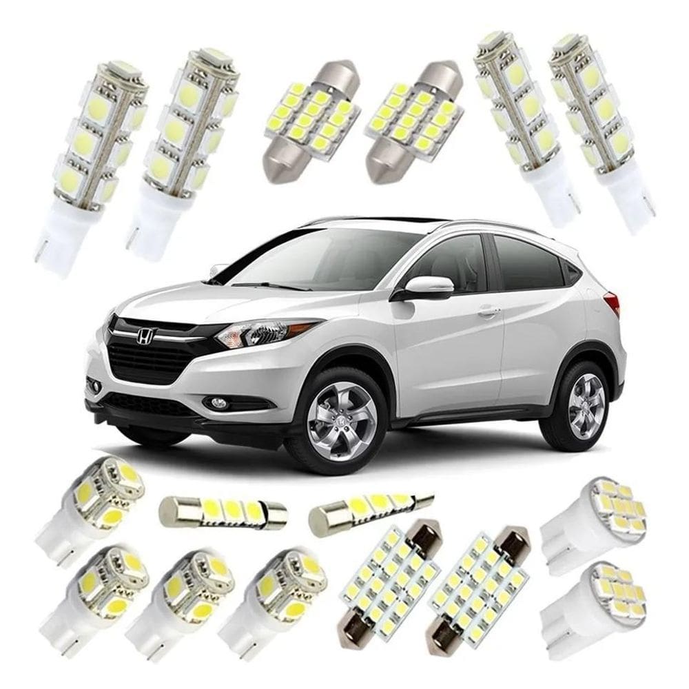 Kit Lampadas Led Hrv 2019 Pingo Teto Placa Ré Xeno