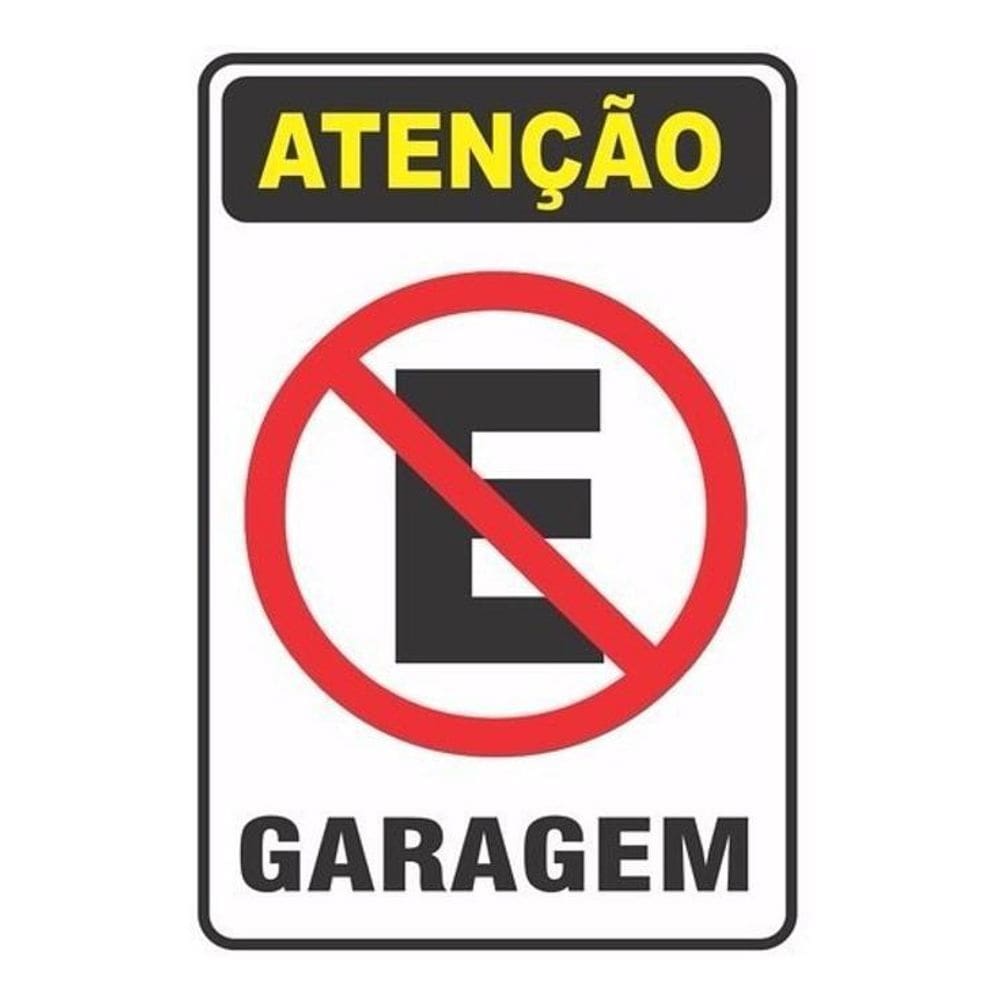 Placa Pvc Proibido Estacionar Garagem Auto-Adesiva 3 Uni