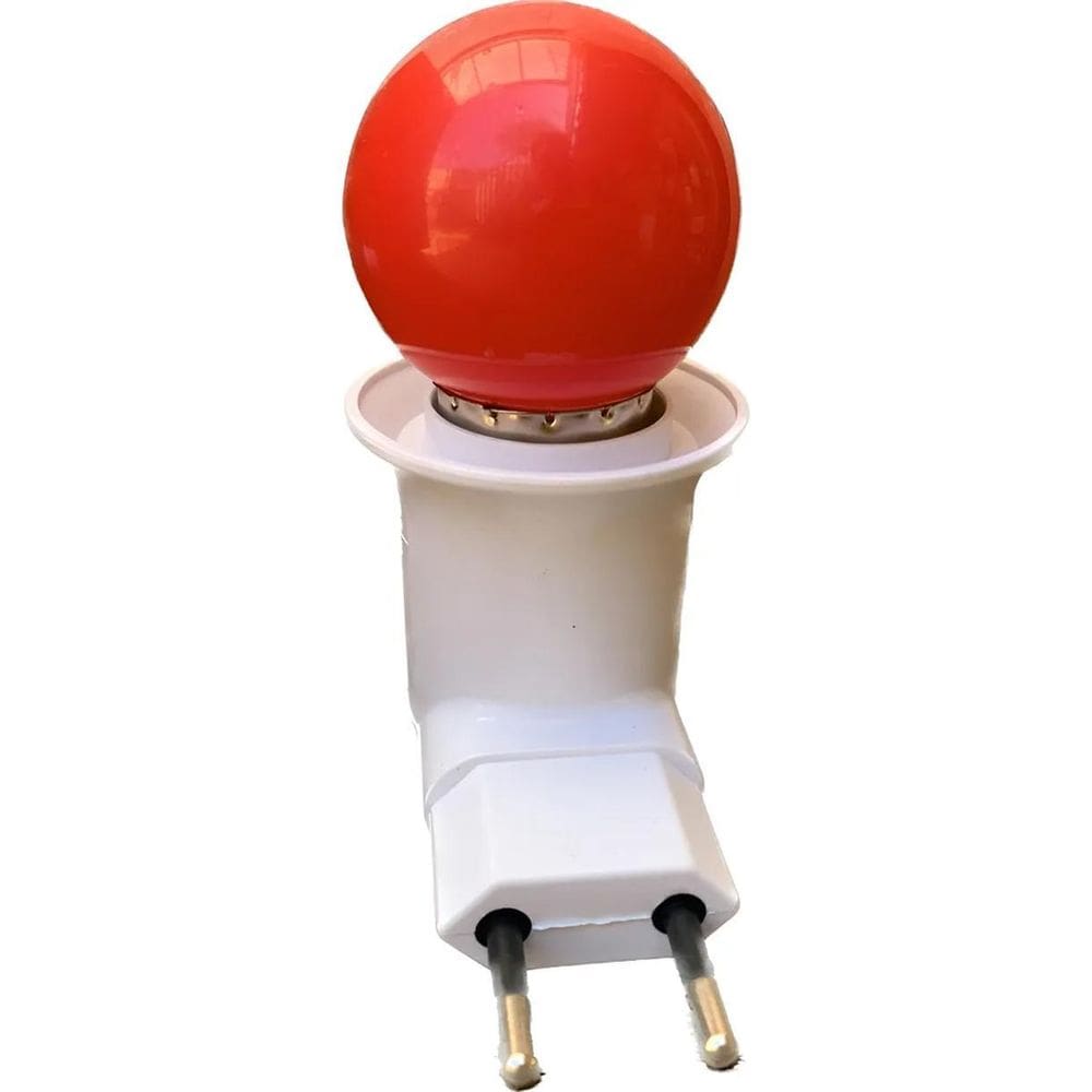 2X Luz Noturna Bebe Liga/Desliga Cor Lampada Vermelha Vermel