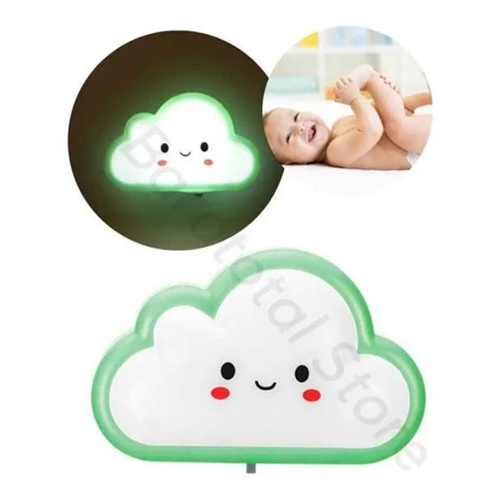 2X Abajur De Tomada Quarto Bebe Criança De Nuvem Luminaria M