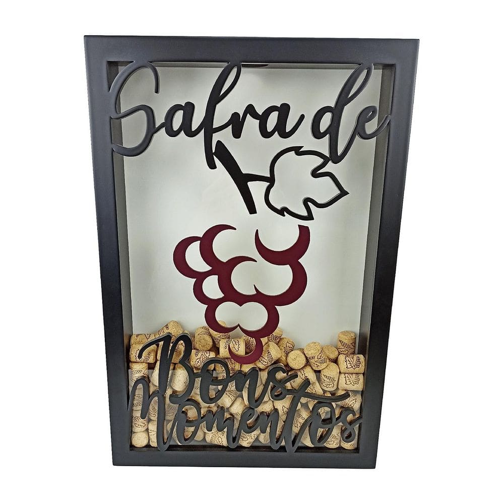 Quadro Porta Rolhas De Vinho - Safra De Bons Momentos 150