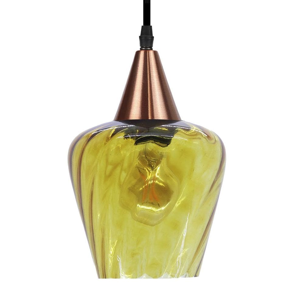 Lustre Pendente Taschibra Monalisa Conhaque E27 Bivolt Cobre