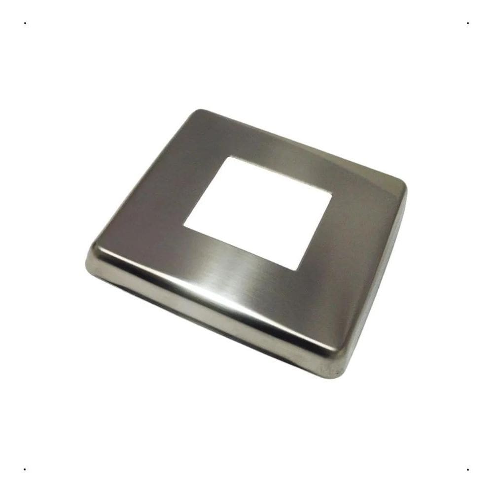 2X Canopla Quadrada Estampada Aço Inox 304 Para Torre