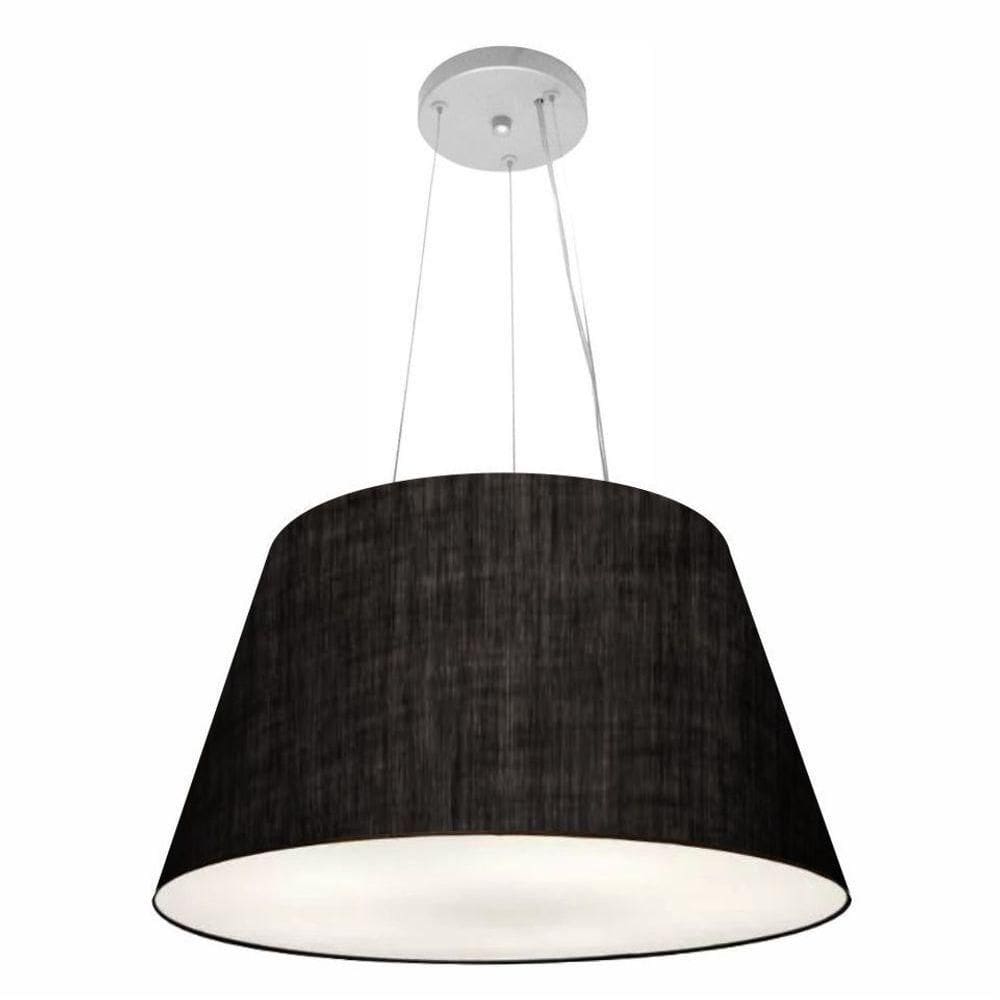 Lustre Pendente Cone Md-4141 Cúpula Em Tecido 30/50x35cm Preto - Bivolt