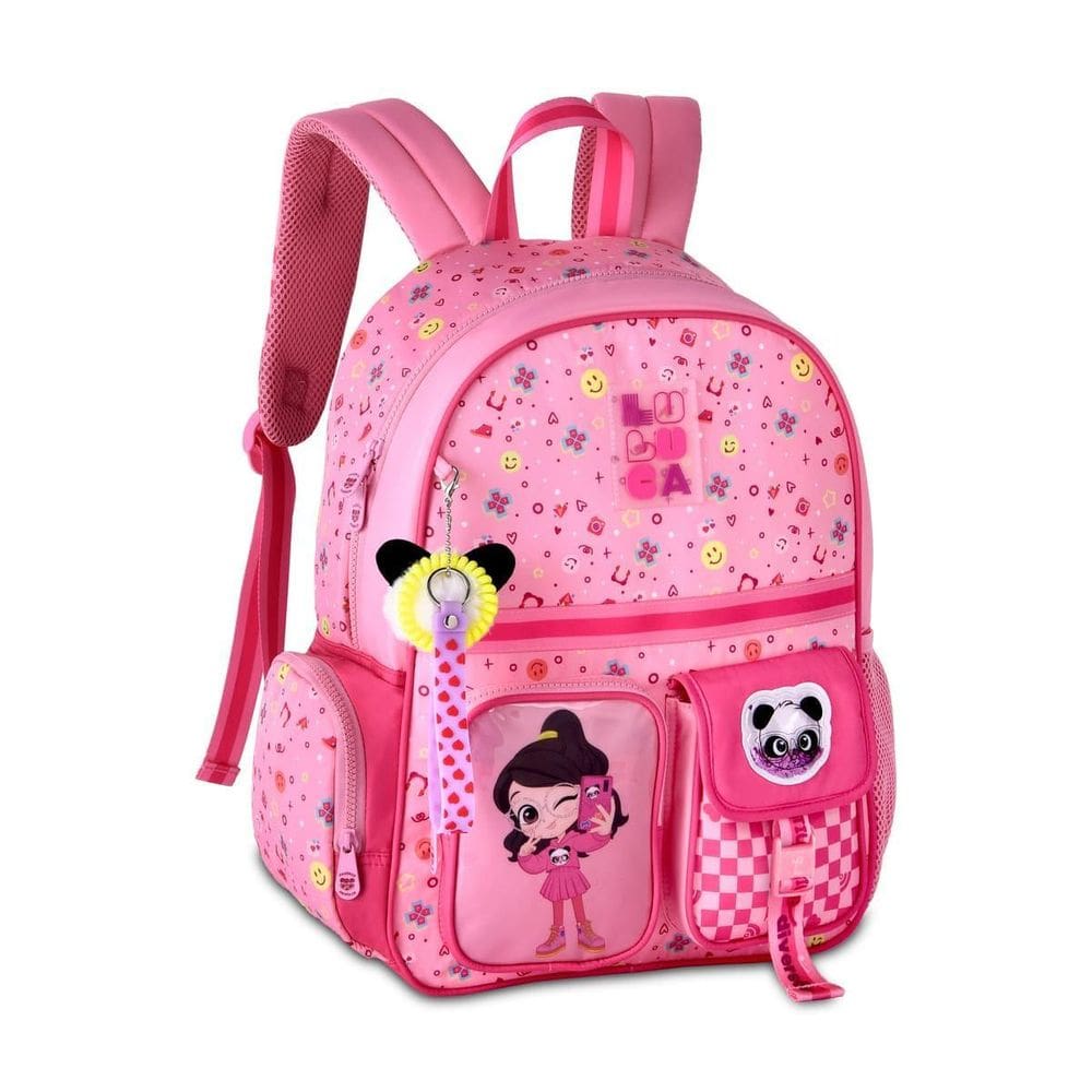 Mochila Costas Luluca Bolsa Escolar Infantil Feminina - Rosa
