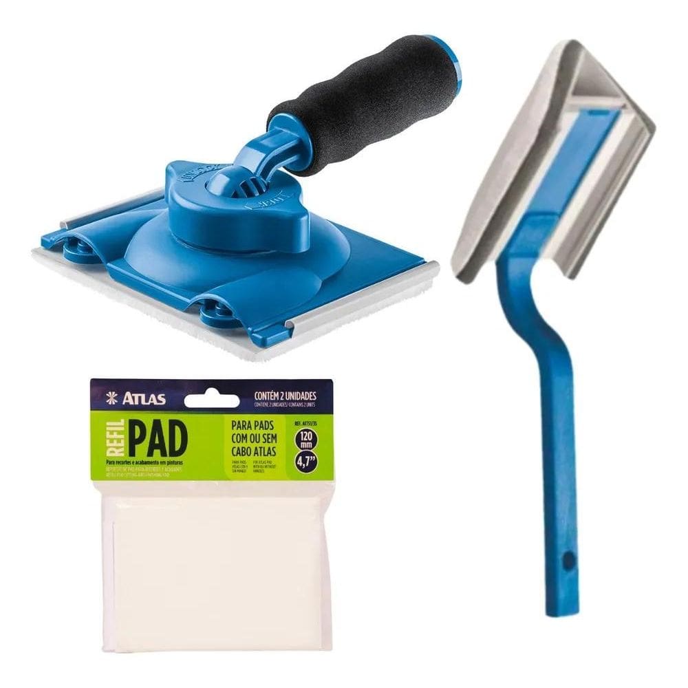 2X Kit Pad Cantos E Rodapé + Refil Recorte Acabamento Pintur