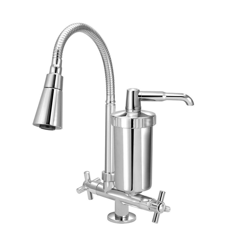 Torneira Cozinha Cone Duplo Jato C/Filtro Abs Mesa Slim 1/4V