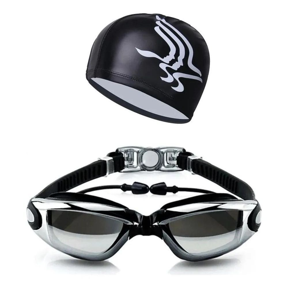 2X Óculos Natação Hero Band Preto Com Lente Uv Profissional