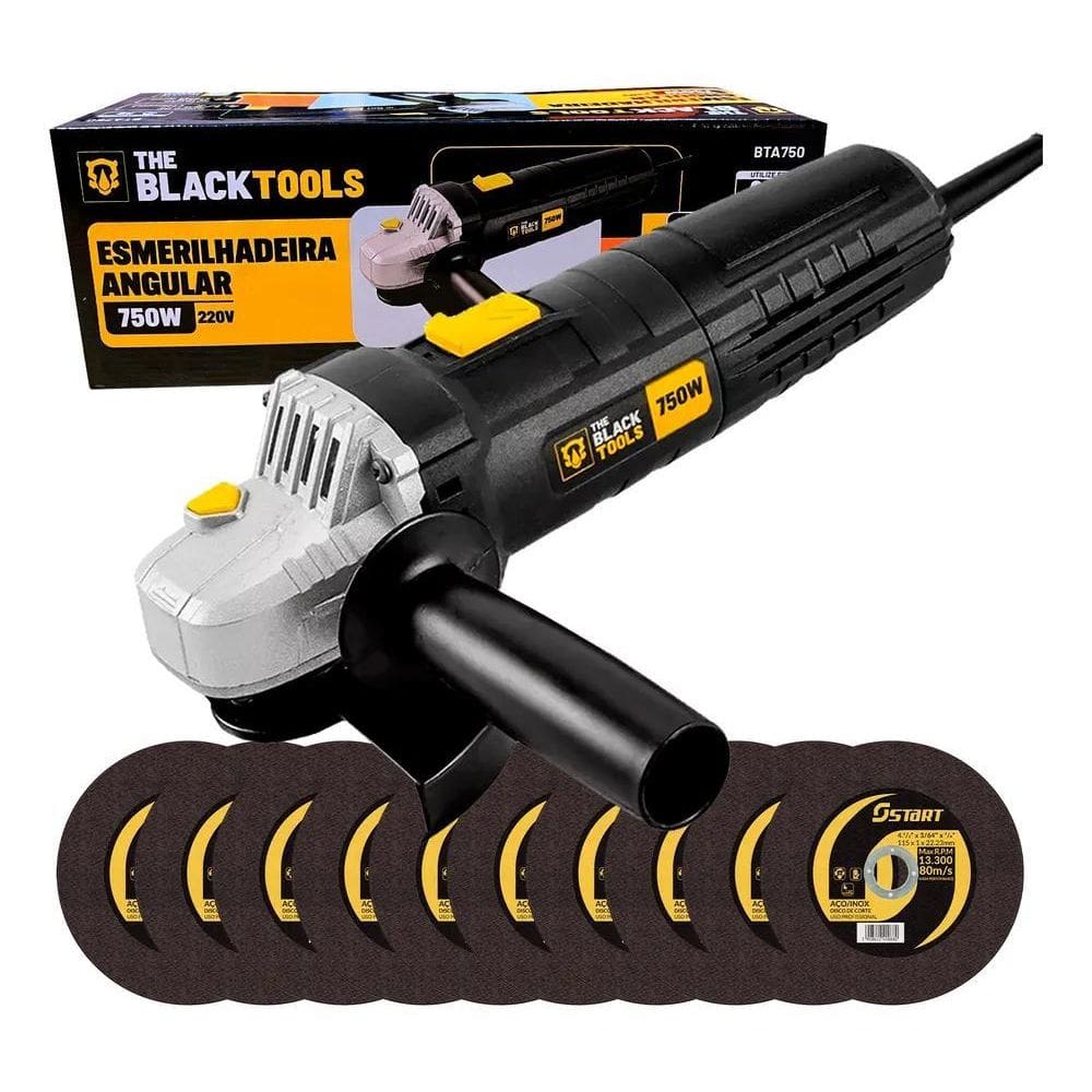 Esmerilhadeira Lixadeira Forte 4.1/2 710W + Kit 10 Discos