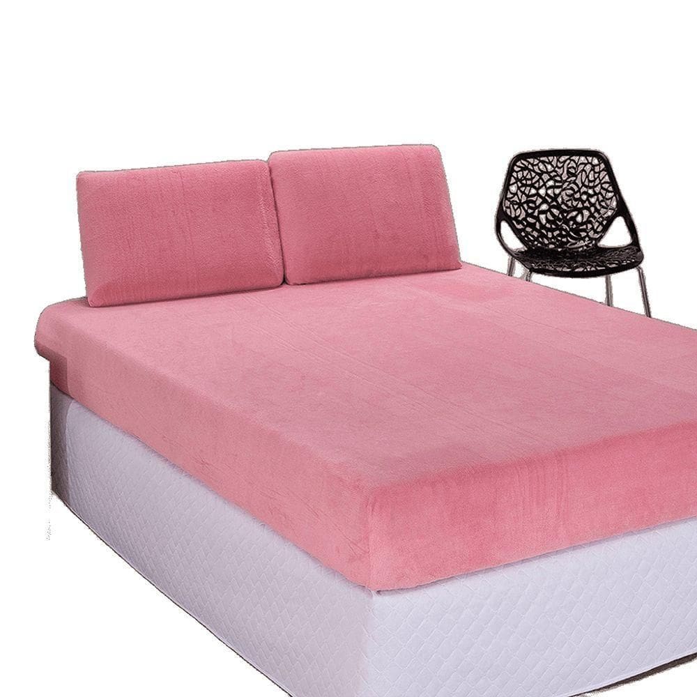 Jogo De Lençol King Em Manta Plush 3 Peças - Rosa - 100% Poliéster