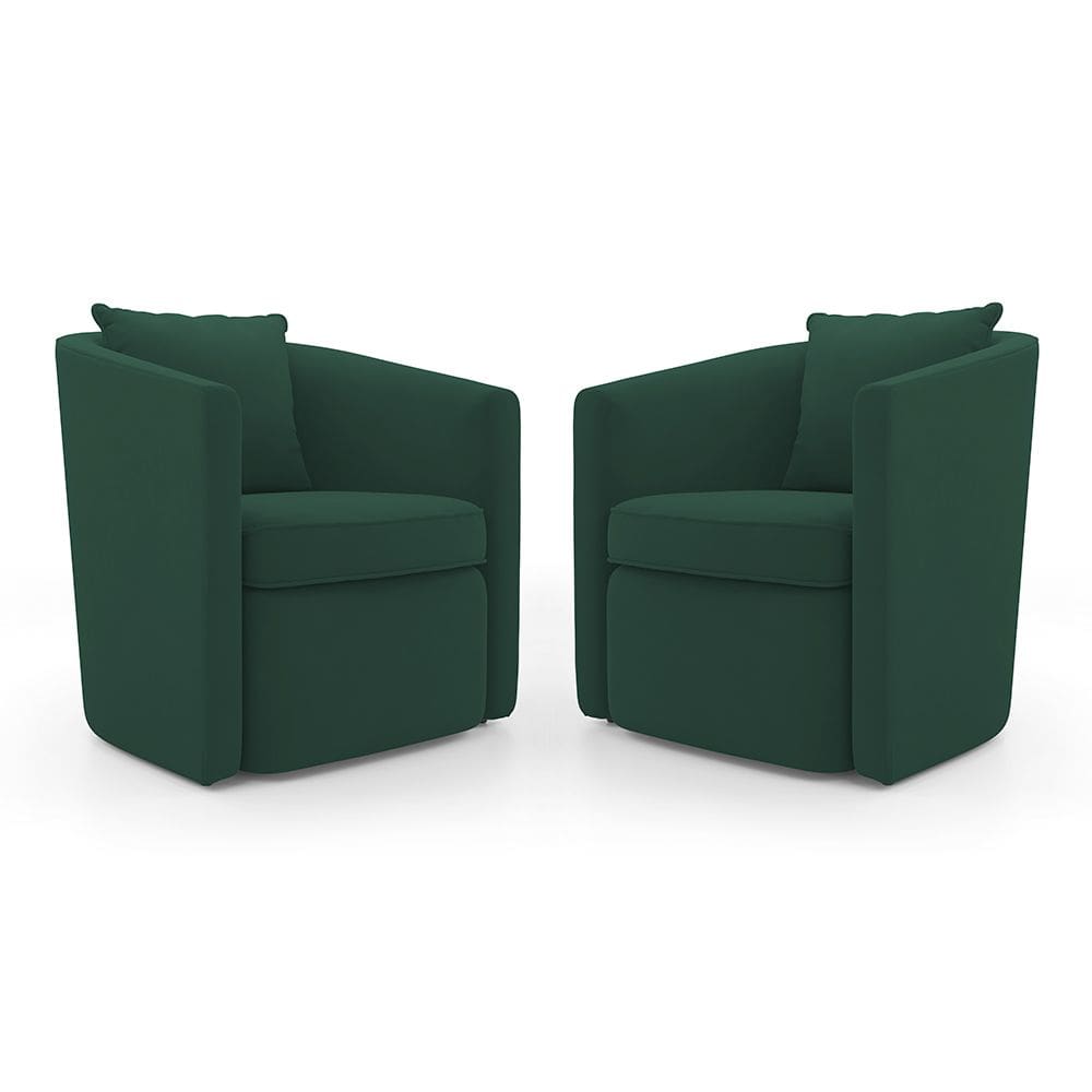 Kit 02 Poltronas Decorativas Sala de Estar Aimê Veludo Verde Escuro - Desk Design