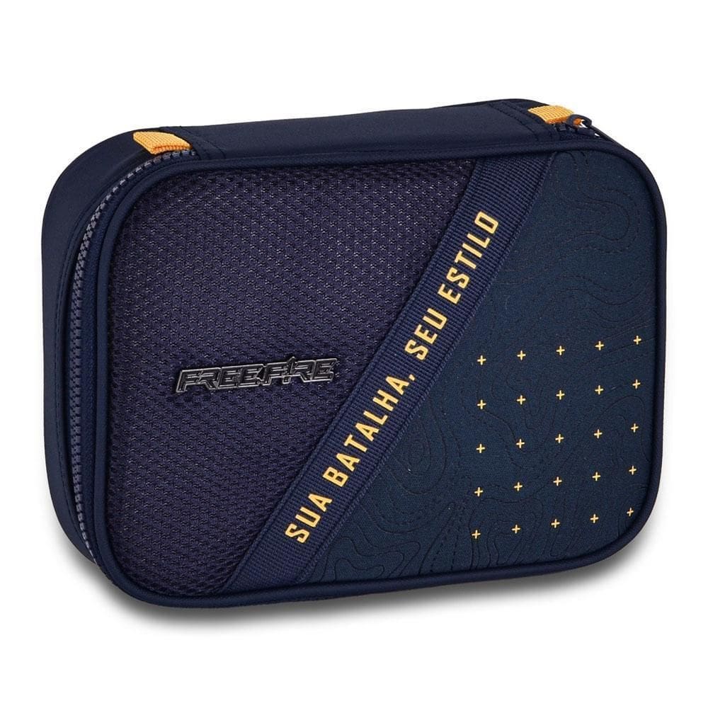 Estojo Baú Box Escolar 36 Elásticos Preto Clio