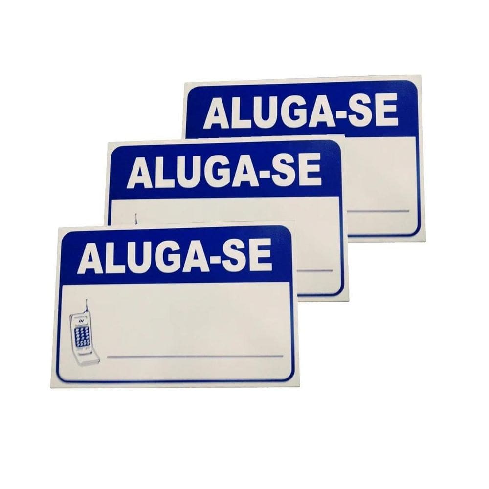Kit Un 3 Placa Pvc Aluga-Se Auto-Adesiva Jaime