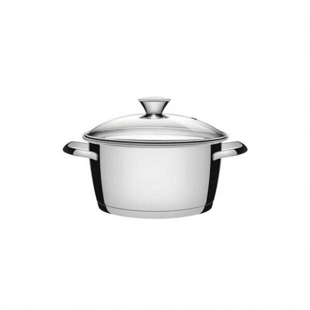 Caçarola Funda Tramontina Allegra Aço Inox E Tampa De Vidro 20cm