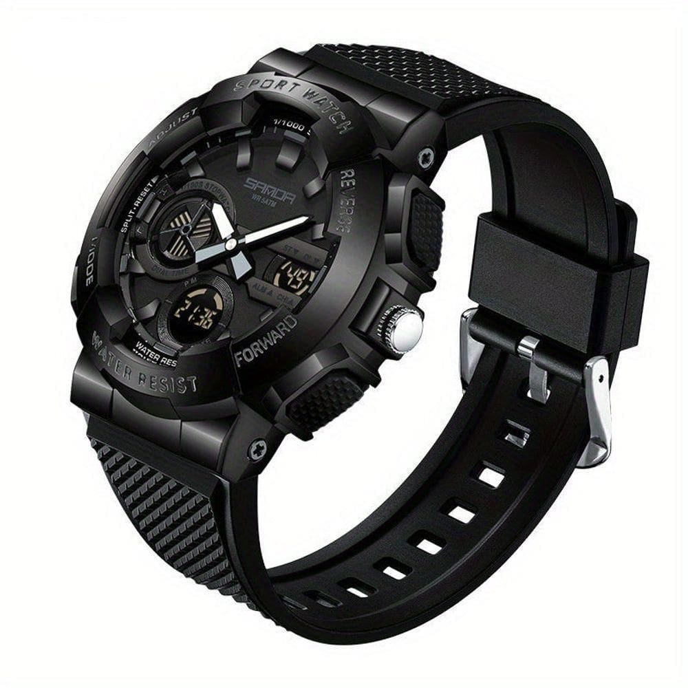 Relógio Eletrónico Desportivo, 3 Zonas De Tempo, À Prova Da Água 5atm Preto