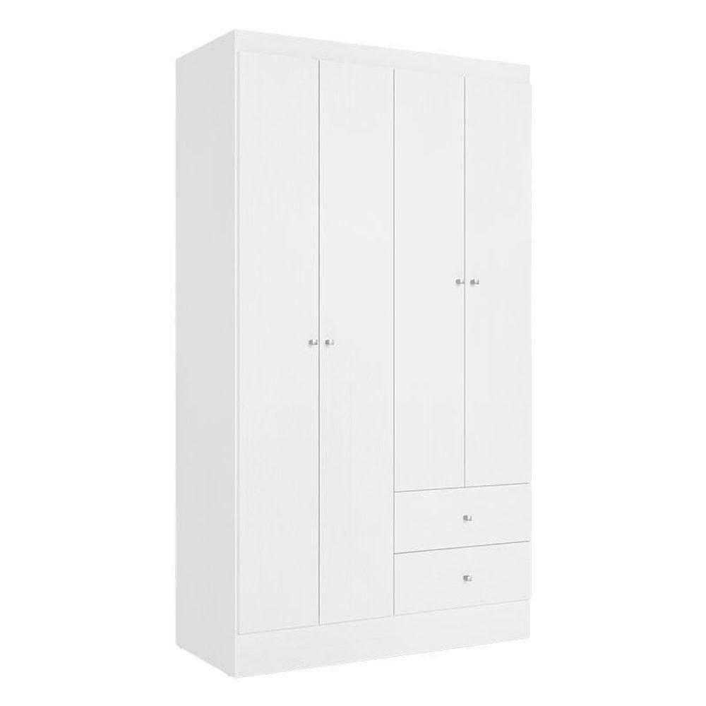 Guarda Roupa Solteiro Astro 4 Portas Branco Rosa Flex Acetinado - Thb
