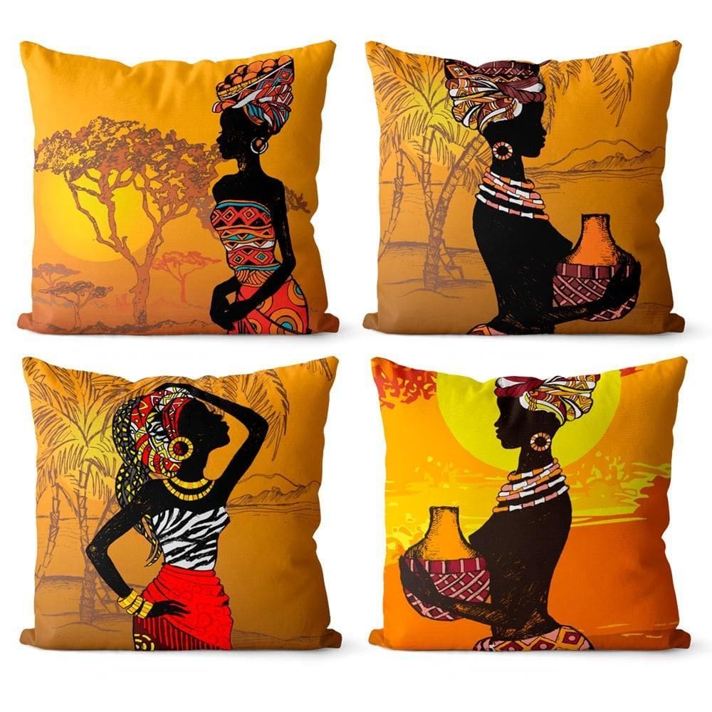 Kit 4 Capas De Almofadas Decorativas 45X45 - Moderna 029