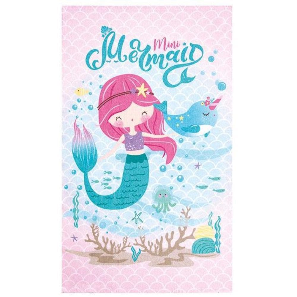 Toalha De Banho Felpuda Mini Mermaid Dohler